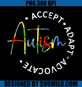 Autism Awareness Accept Adapt Advocate PNG