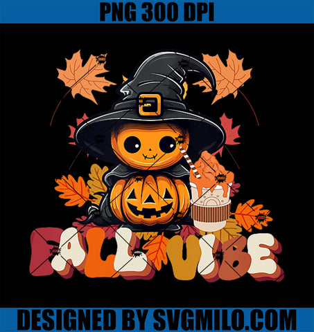 Autumn Halloween PNG, Pumpkin Spice Fall Vibes PNG