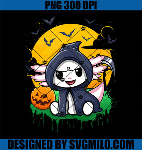 Axolotl Grim Reaper PNG, Trick Or Treat Halloween PNG