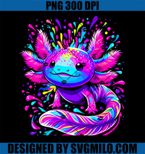 Axolotl Beautiful Colorful PNG, Art Axolotl PNG