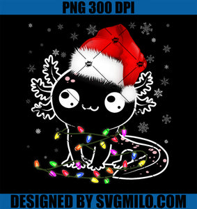 Axolotl Xmas Hat Santa Tree Cute Funny Christmas Pajama PNG