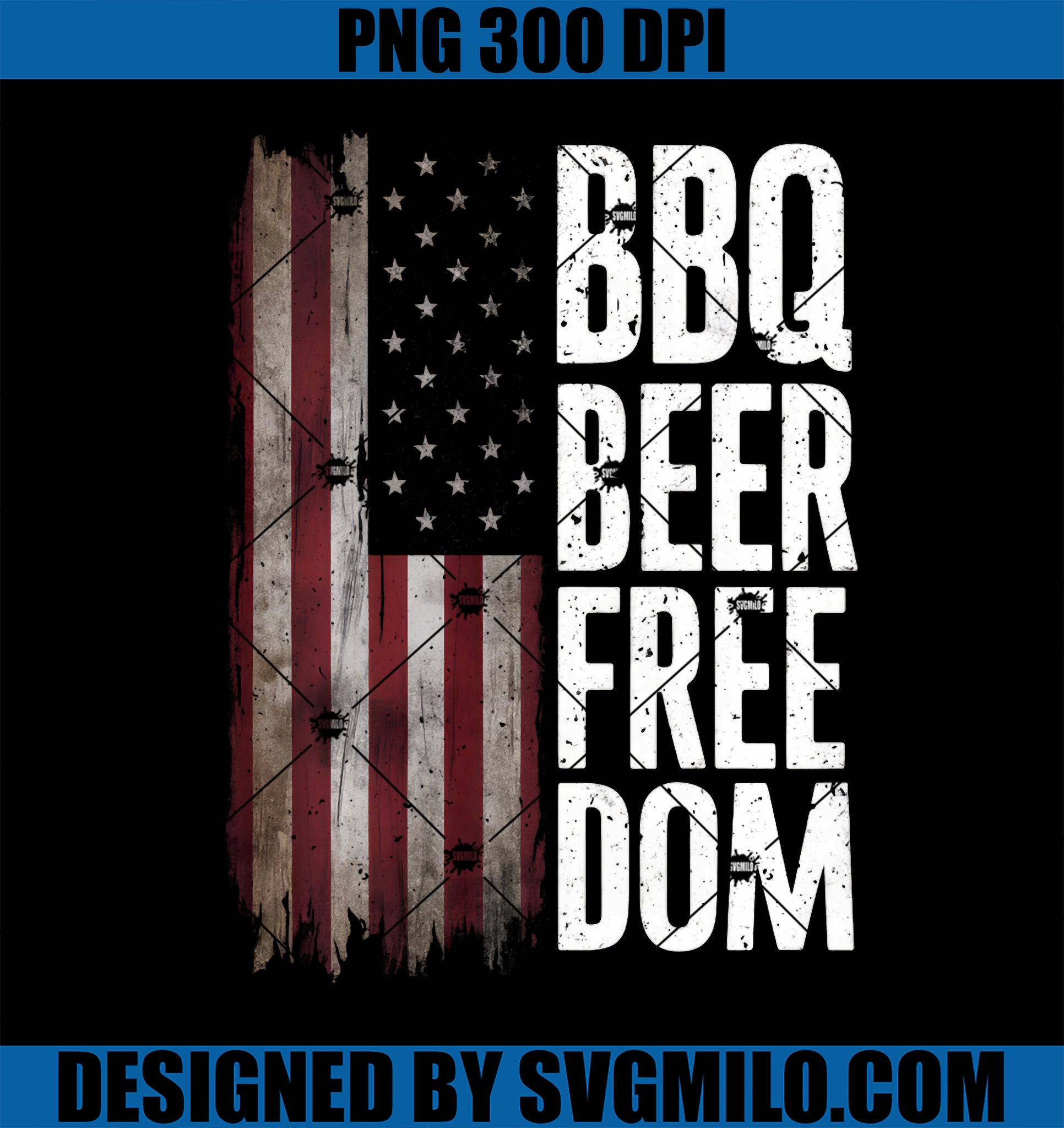 BBQ Beer Freedom American USA Flag PNG, 4th of July Drinking PNG