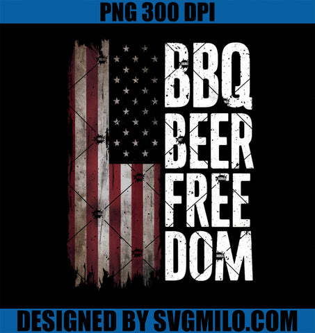 BBQ Beer Freedom American USA Flag PNG, 4th of July Drinking PNG