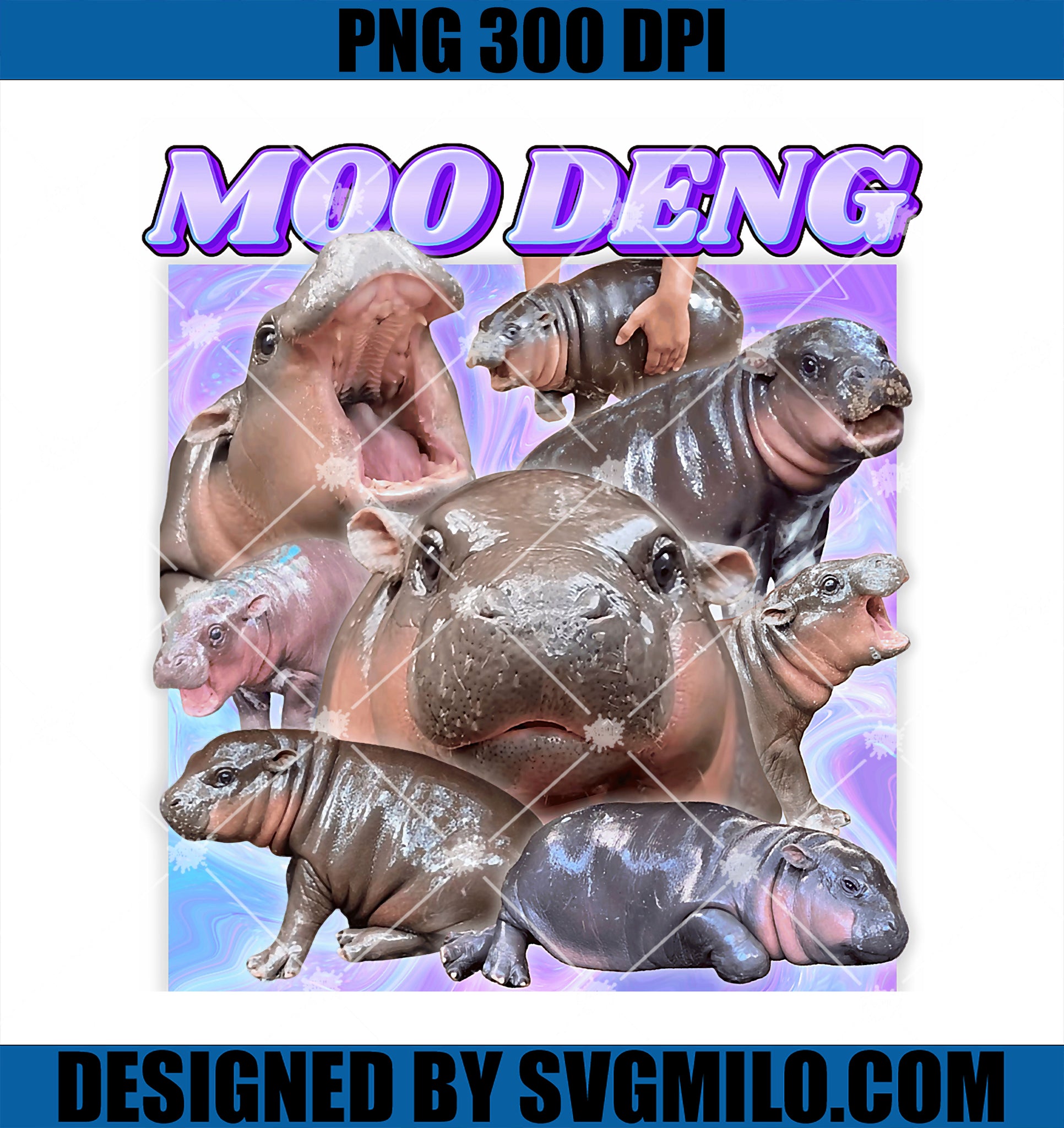 Baby Hippo Moo Deng PNG