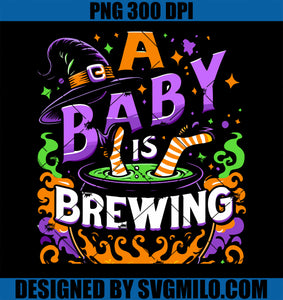 Baby Is Brewing Halloween PNG, Baby Pregnancy Announcement Mom PNG