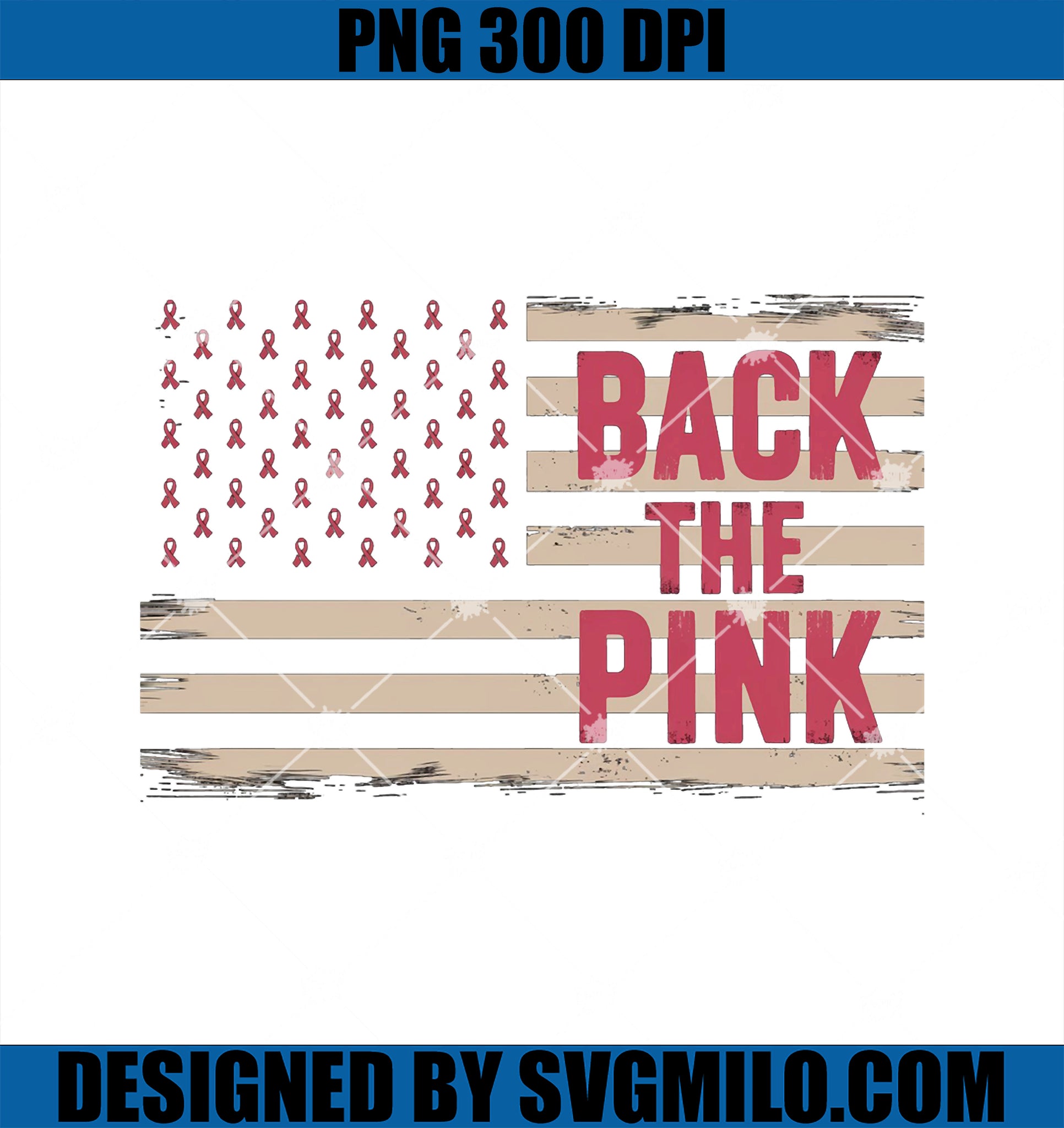 Back The Pink Breast Cancer Awareness Flag PNG