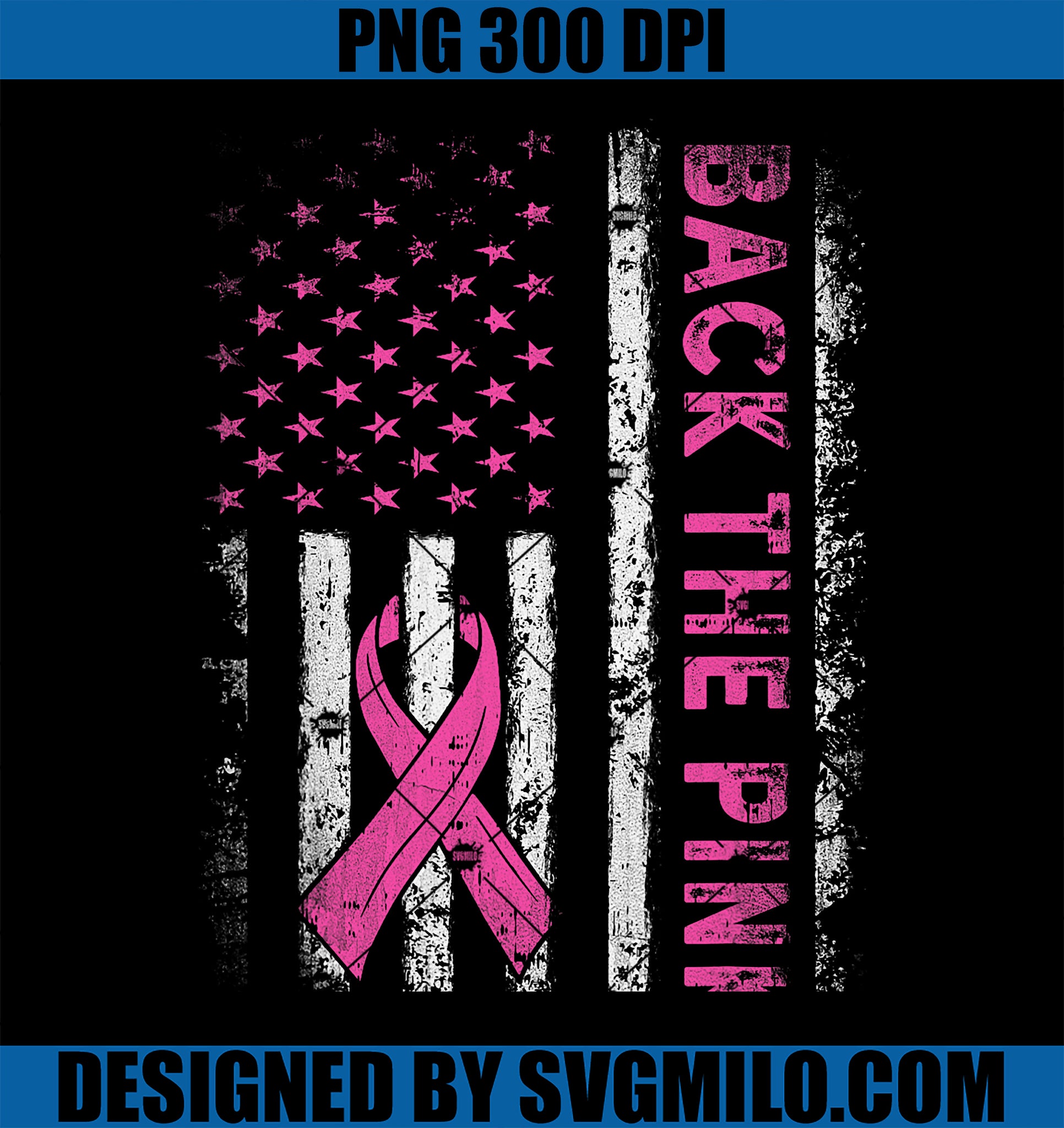 Back The Pink PNG, Breast Cancer Awareness Flag PNG