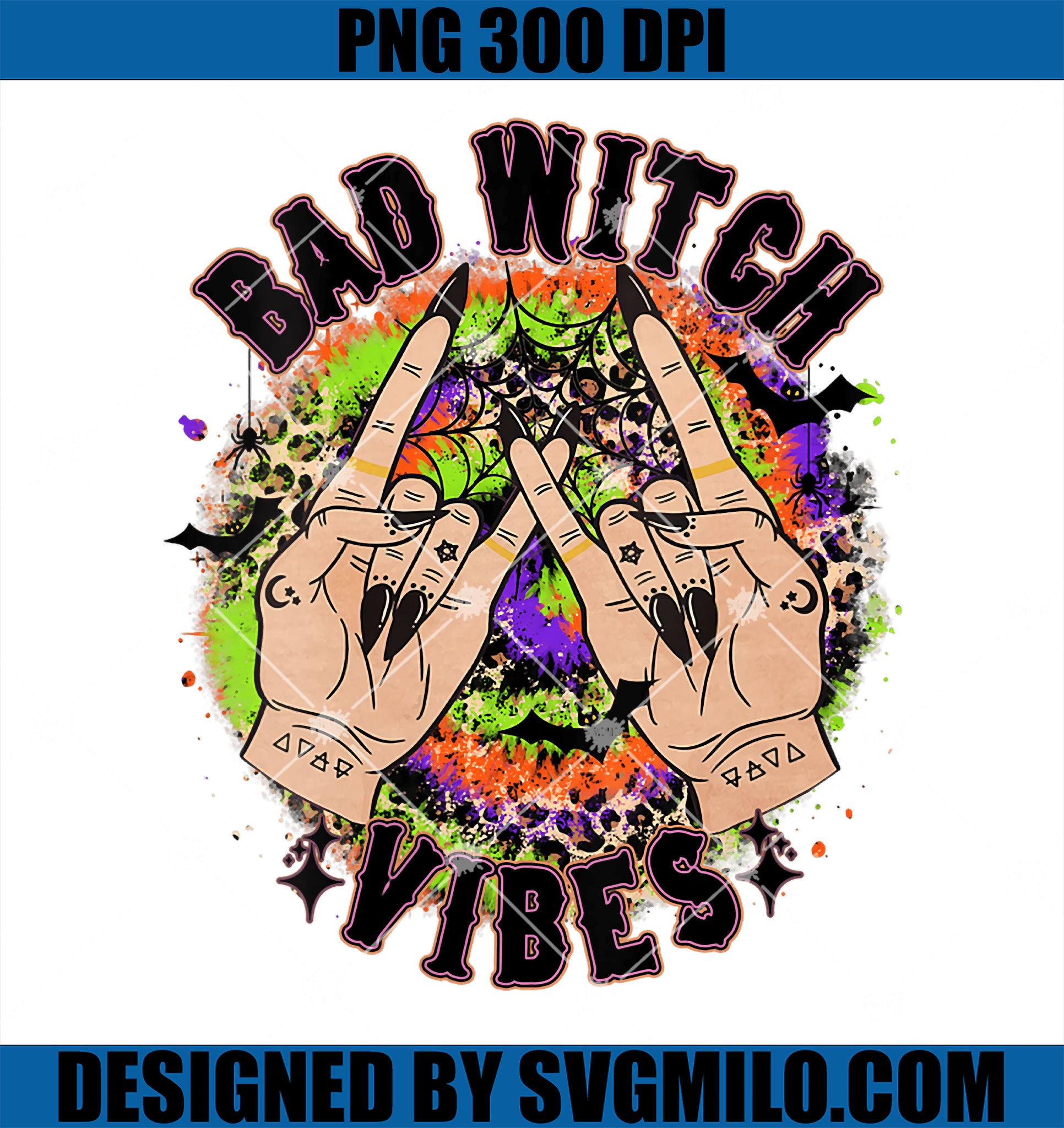 Bad Witch Vibes PNG, Spooky Season PNG, Halloween Witch Hand  PNG