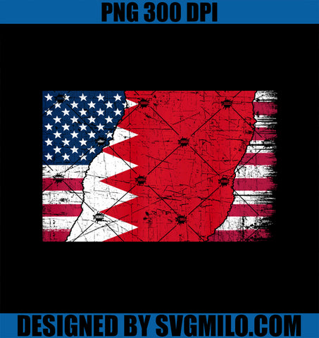 Bahrain Vintage Patriotic PNG, Bahraini American Flag PNG