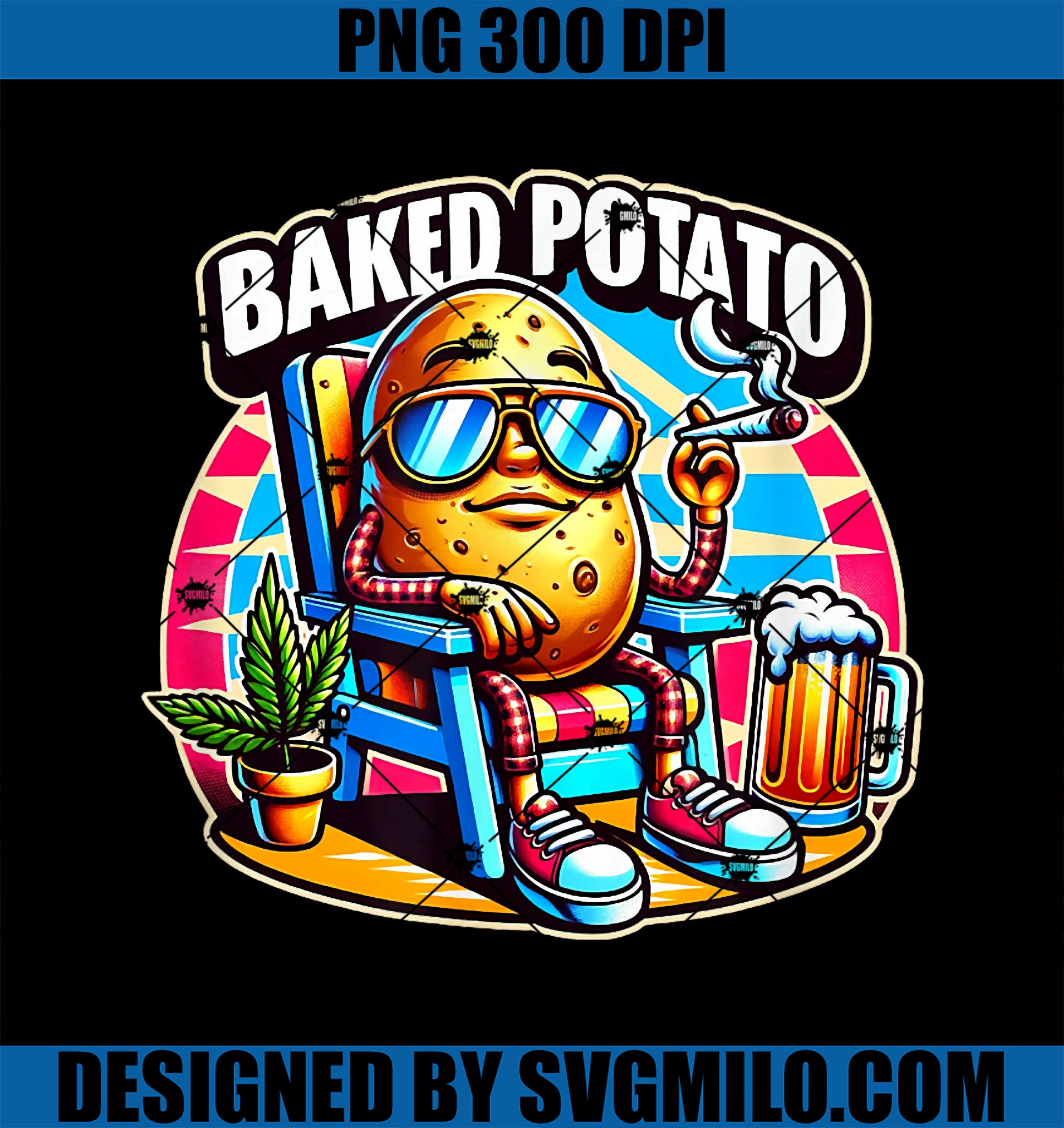 Baked Potato PNG, Smoking Weed & Drinking Beer PNG