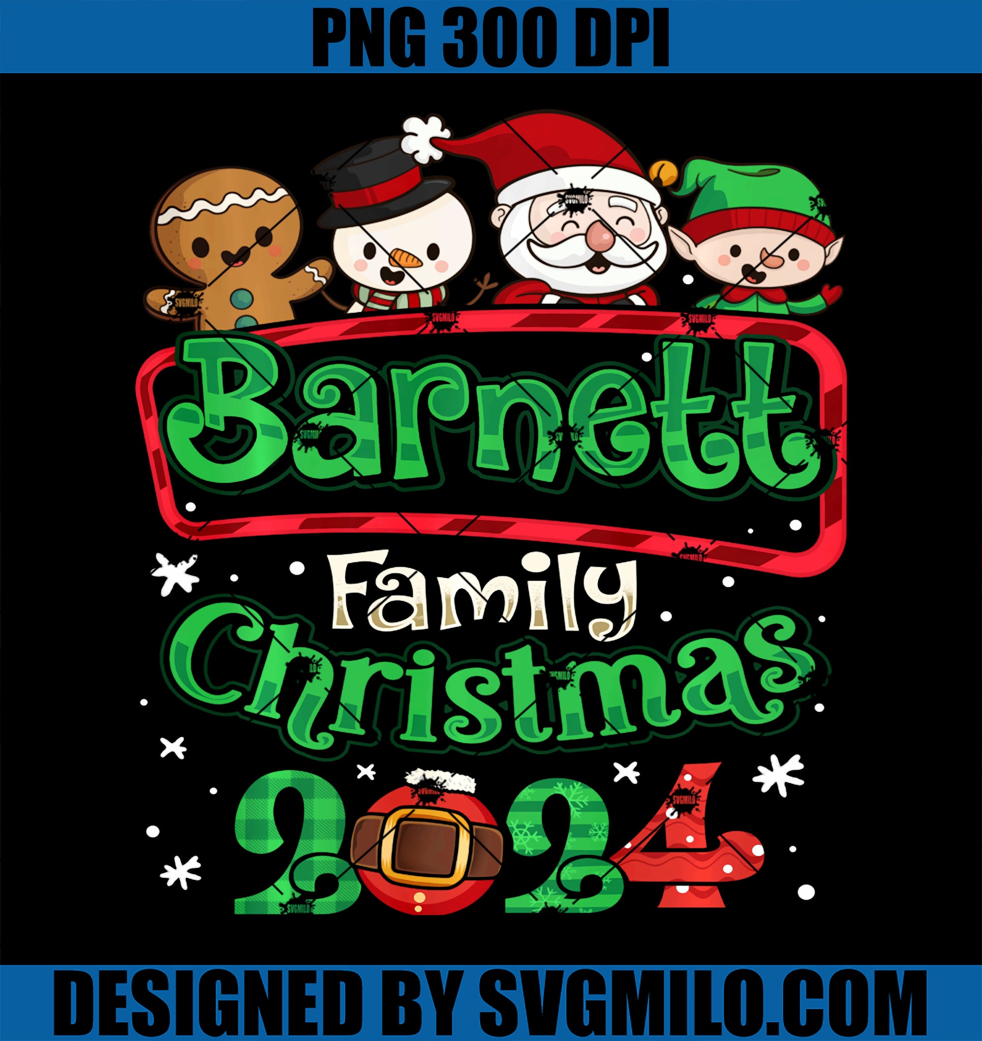 Barnett Family Christmas 2024 Making Memories Together PNG