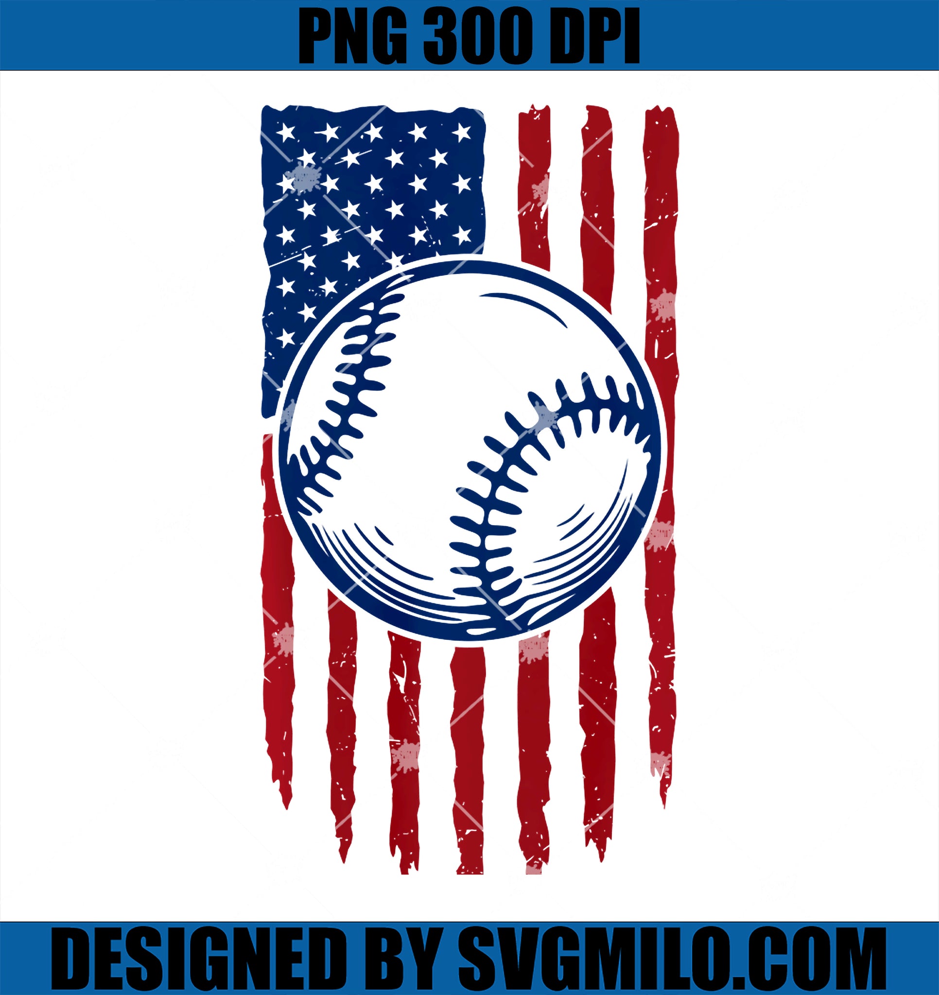 Baseball American Flag For Baseball Lover Usa Flag Png