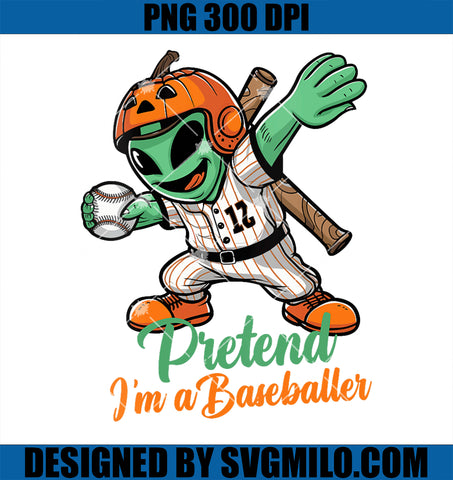 Baseball Halloween Alien Pretend PNG, I_m a Baseballer PNG