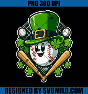 Baseball St Patricks Day PNG, Shamrock Saint Paddy's PNG