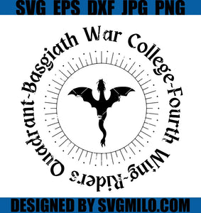 Basgiath War College SVG, Fourth Wing  SVG, Violet Dragon SVG, Riders Quadrant SVG