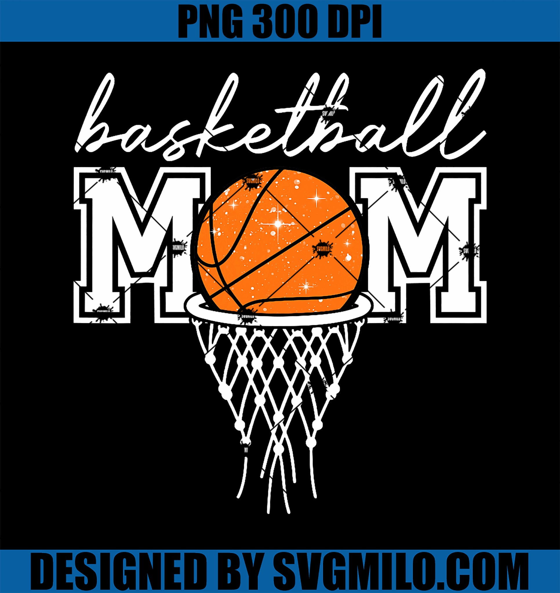 Basketball Mom Mother Leopard Basketball Hoop Net Game Day PNG