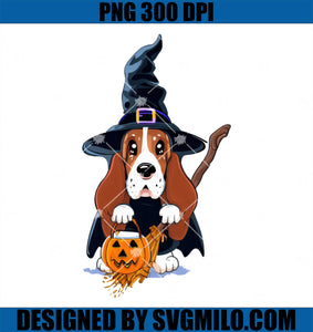 Basset Hound Witches Halloween PNG, Lover Dog PNG