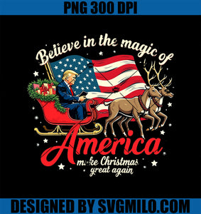 Believe in the Magic of America Make Christmas Great Again PNG