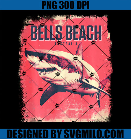 Bells Beach Australia Vintage Surfer Retro Surfing Shark PNG