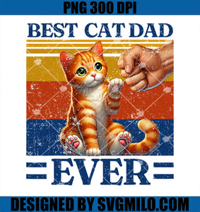 Best Cat Dad Ever Vintage PNG, Best Tabby Cat Dad Orange Tabby PNG