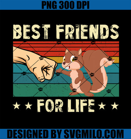 Best Friend For Life Fist Bump PNG, Retro Vintage Squirrel PNG