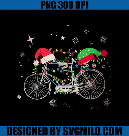 Bicycle Christmas Lights Vintage Road Cycling Xmas PNG