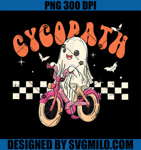 Bicycle Spooky Ghost PNG, Ghost Retro Groovy PNG, Halloween Season PNG