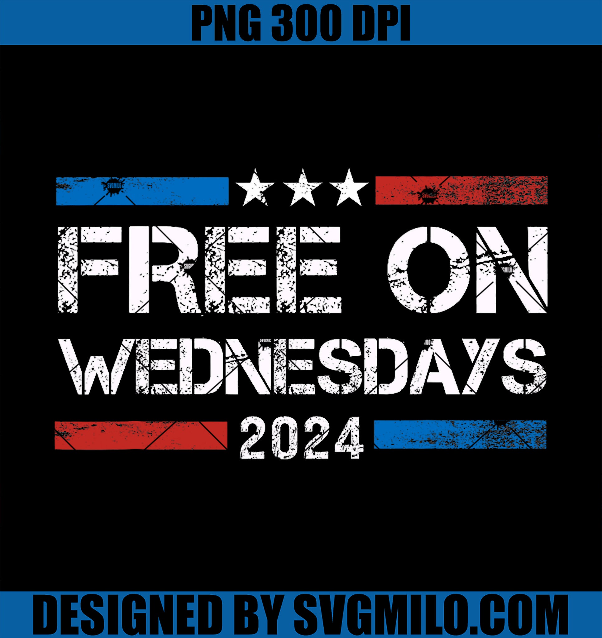 Biden Free on Wednesdays PNG, US Flag Vintage PNG