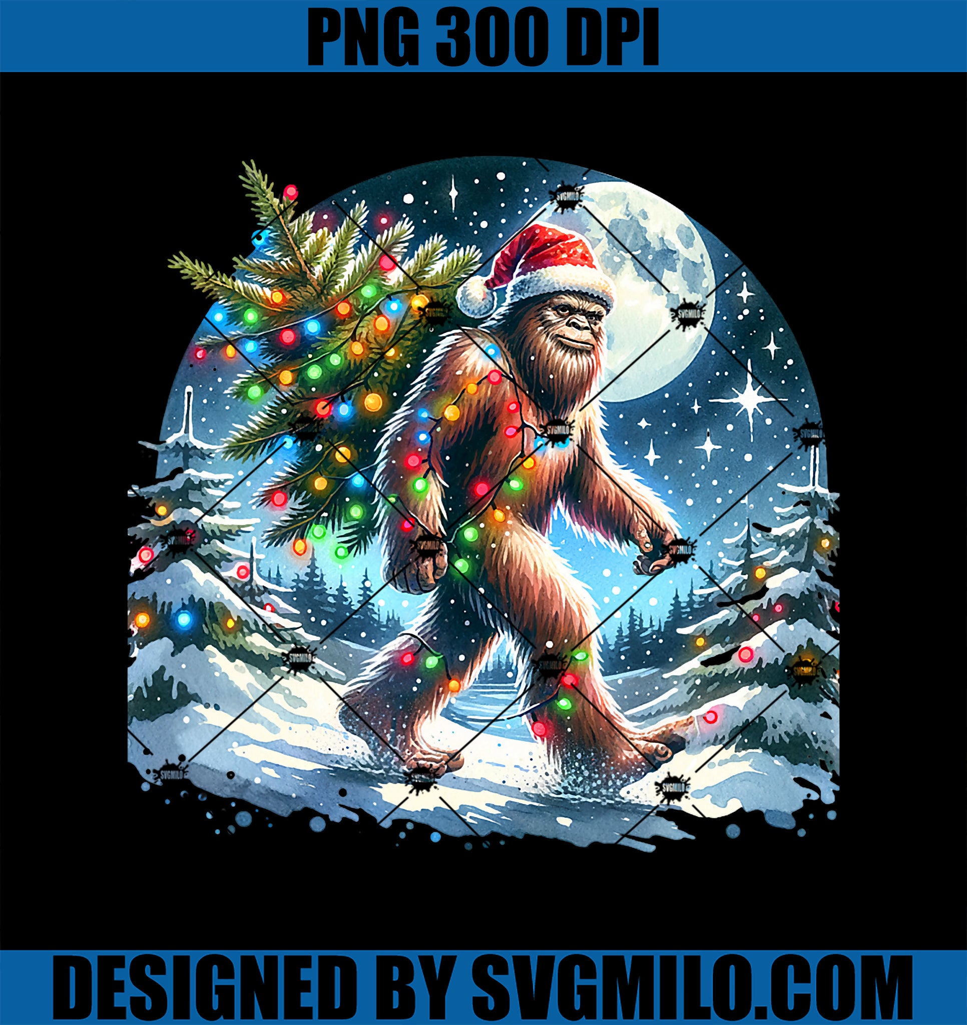 Bigfoot Christmas Holiday Sasquatch Xmas PNG