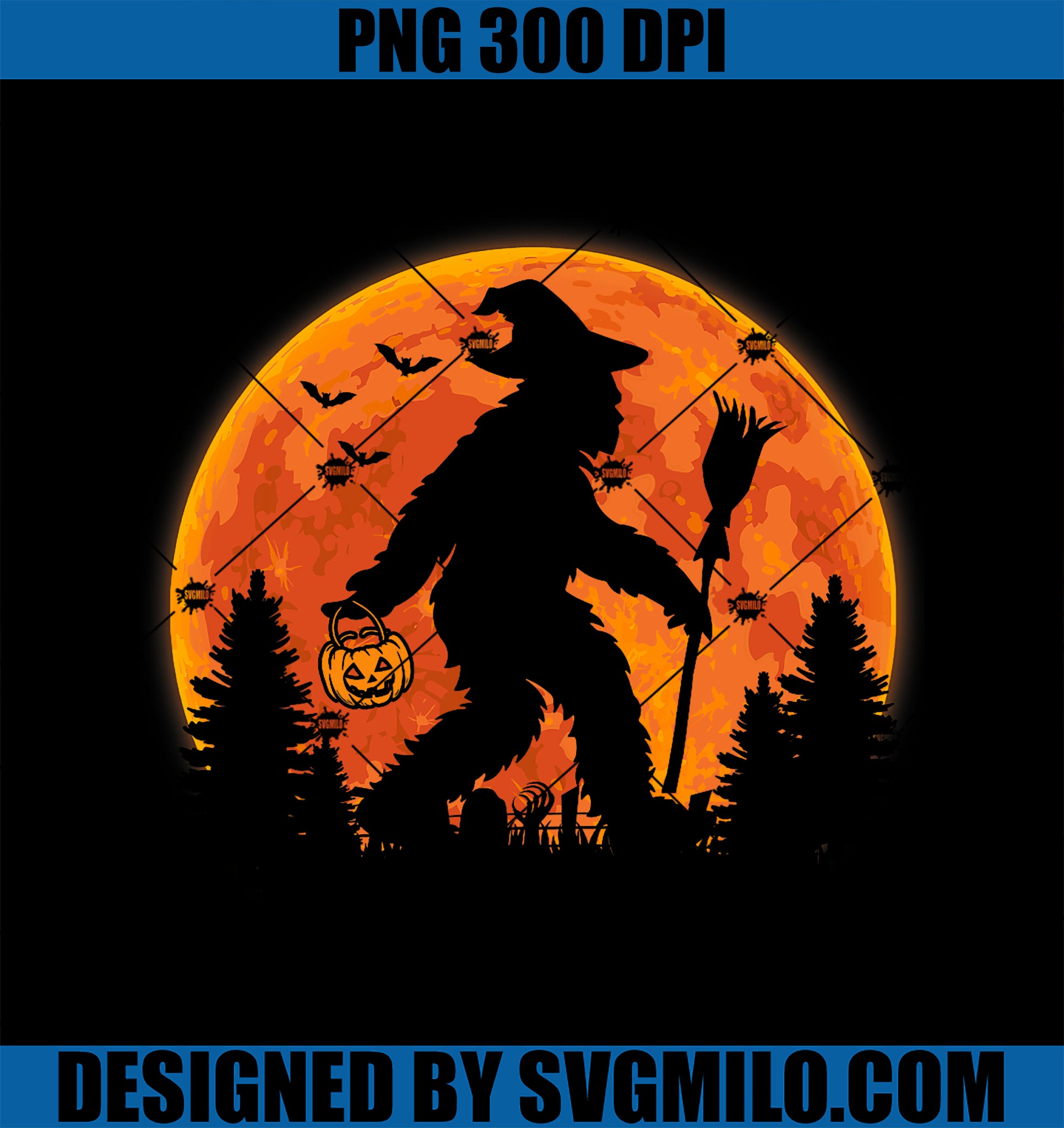 Bigfoot Pumpkin Halloween PNG, Sasquatch Bigfoot Halloween PNG