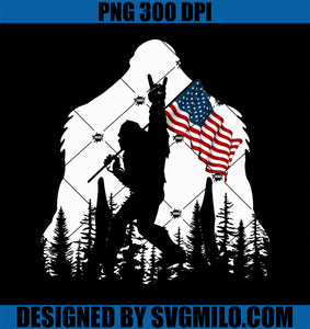 Bigfoot Rock On Hold American Flag Sasquatch Believers PNG