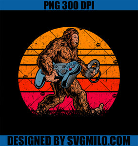 Bigfoot Sasquatch Gamer PNG, Retro Gaming PNG