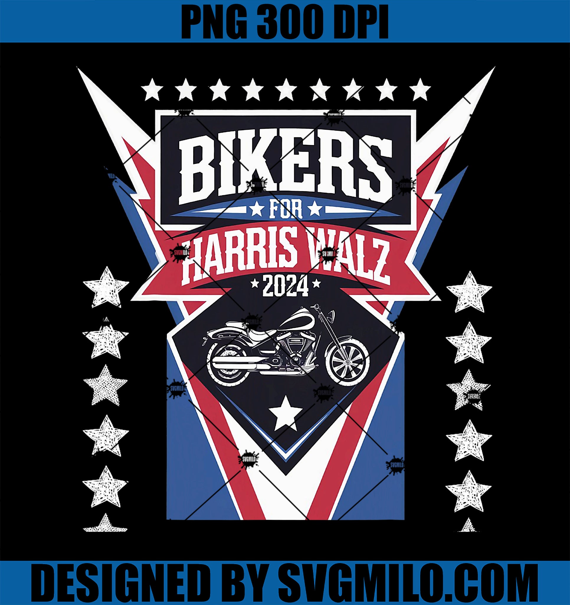 Bikers For Harris Walz 2024 PNG, Harris Waltz 2024 Election PNG