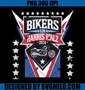 Bikers For Harris Walz 2024 PNG, Harris Waltz 2024 Election PNG