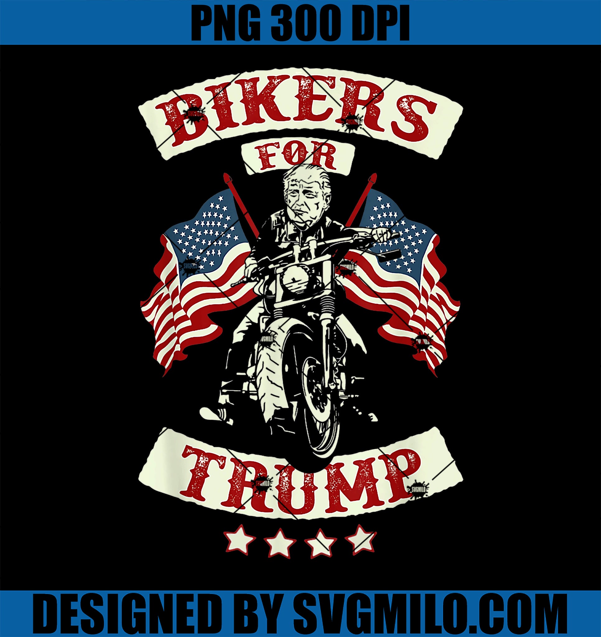 Bikers For Trump Motorcycle Trump 2024 PNG