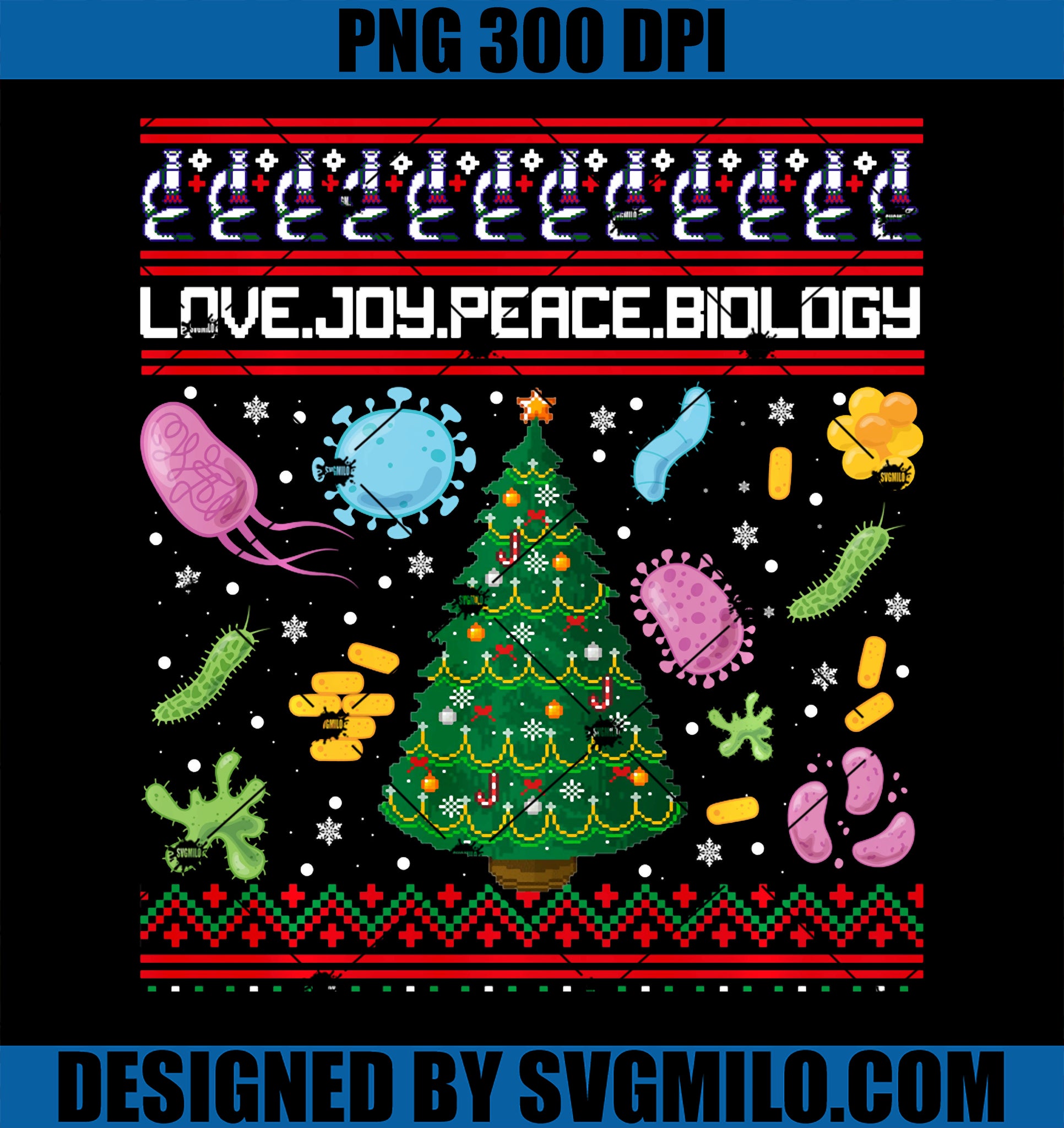 Biology Funny Biologist Scientist Christmas PNG