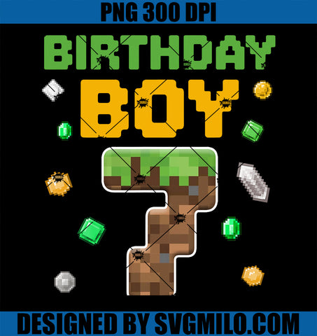 Birthday Boy 7th Birthday PNG, 7 Year Old Birthday Boy PNG