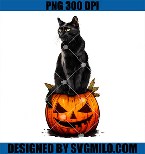 Black Cat Halloween Pumpkin PNG, Cat Pumkin Halloween PNG