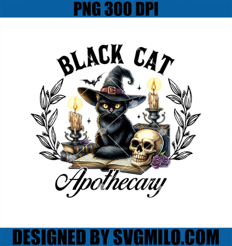 Black Cat Apothecary PNG, Funny Halloween Witchy Women Pet Love PNG