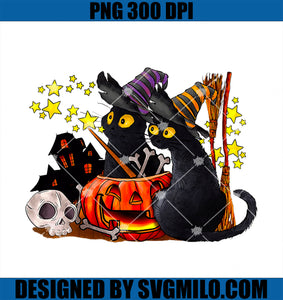 Black Cat Halloween PNG,  Cat Witch PNG