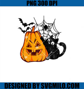 Black Cat Pumpkin Halloween PNG, Funny Cat Pumpkin PNG