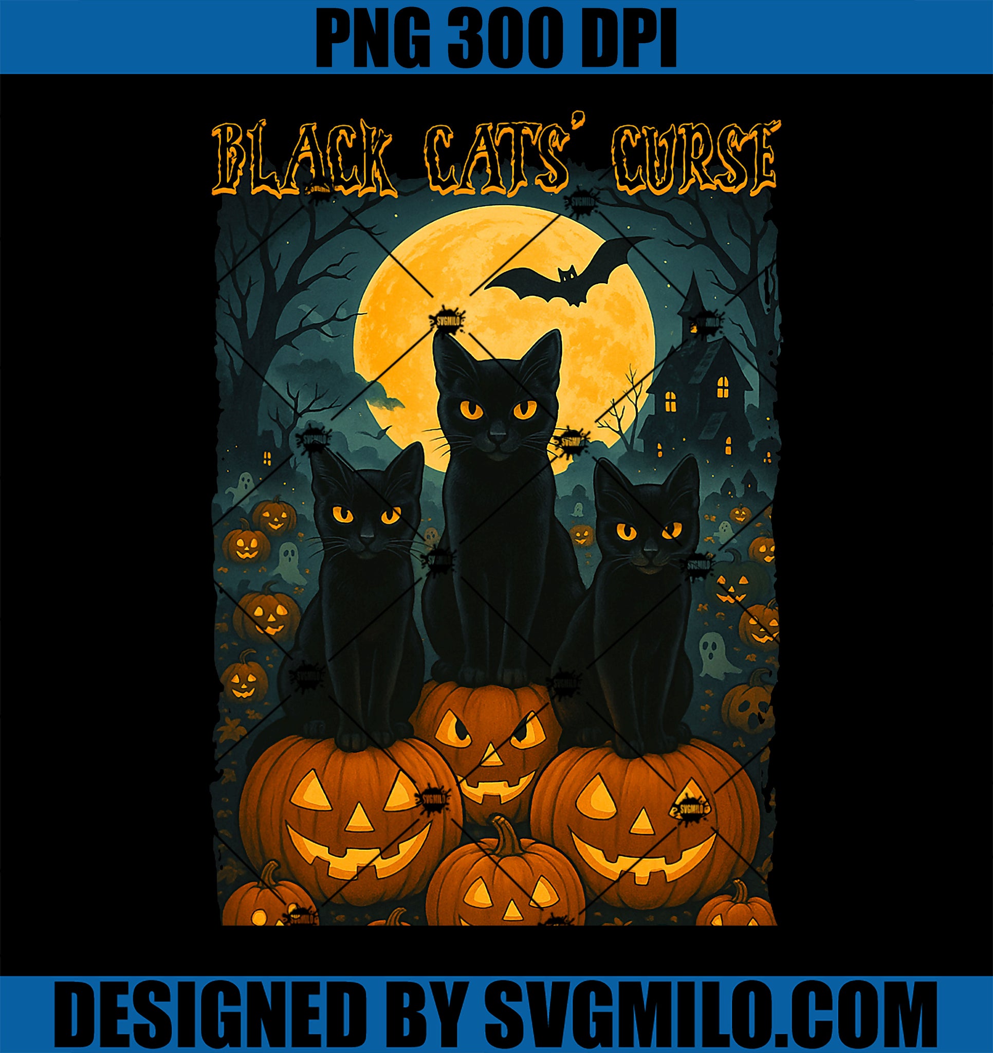 Black Cat Witch Pumpkin Halloween RetroPNG, Fall Autumn PNG