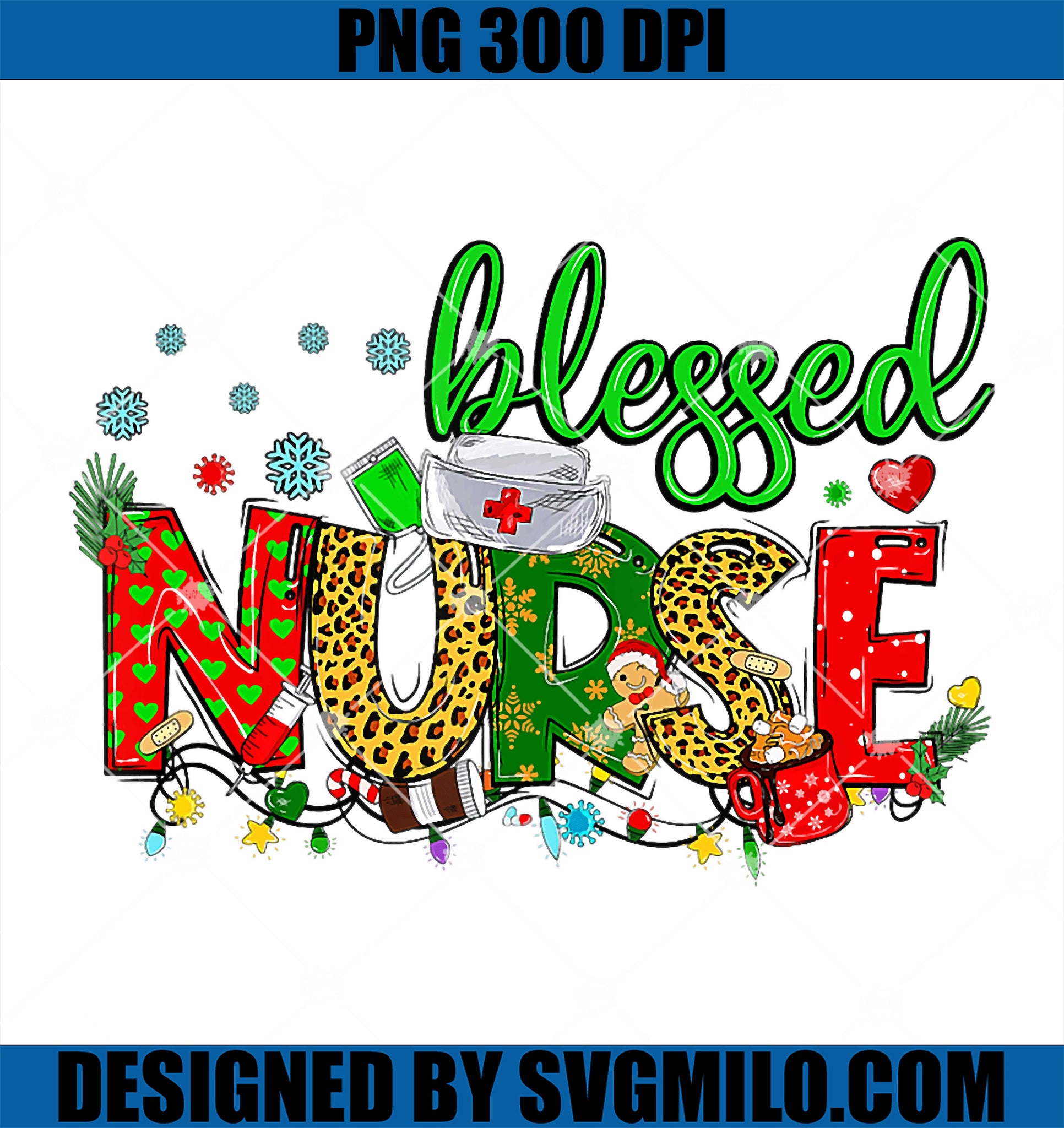 Blessed Nurse Buffalo Plaid Xmas PNG, Funny Christmas Gifts PNG