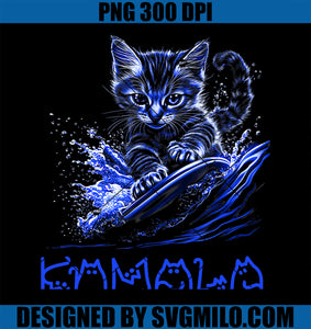 Blue Cats Wave For Kamala PNG, Funny Kamala Harris Cat Ladies PNG