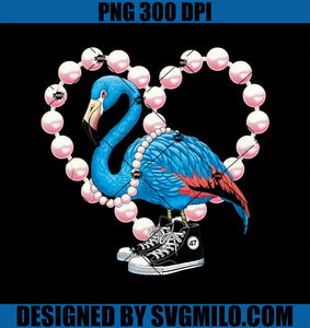 Blue Flamingo Rocks Chucks Surrounded by Pearls PNG