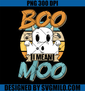 Boo I Mean Moo Cows PNG, Ghost Cow Halloween PNG