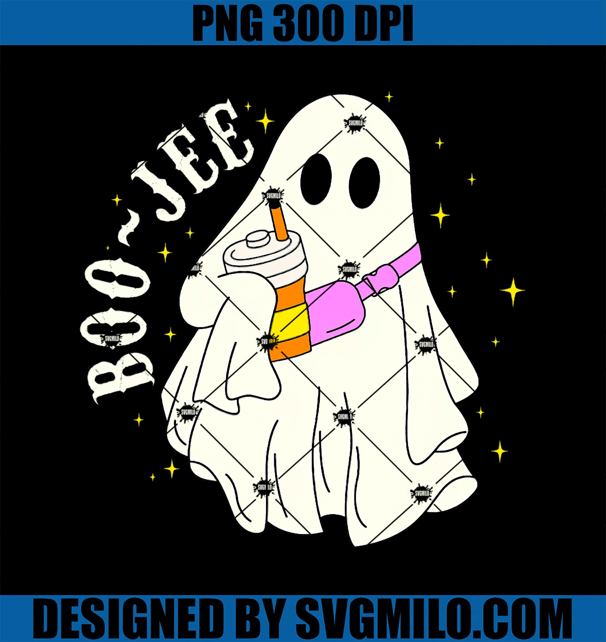 Boo-Jee Stanley Tumbler Inspired Ghost PNG, Halloween Spooky PNG