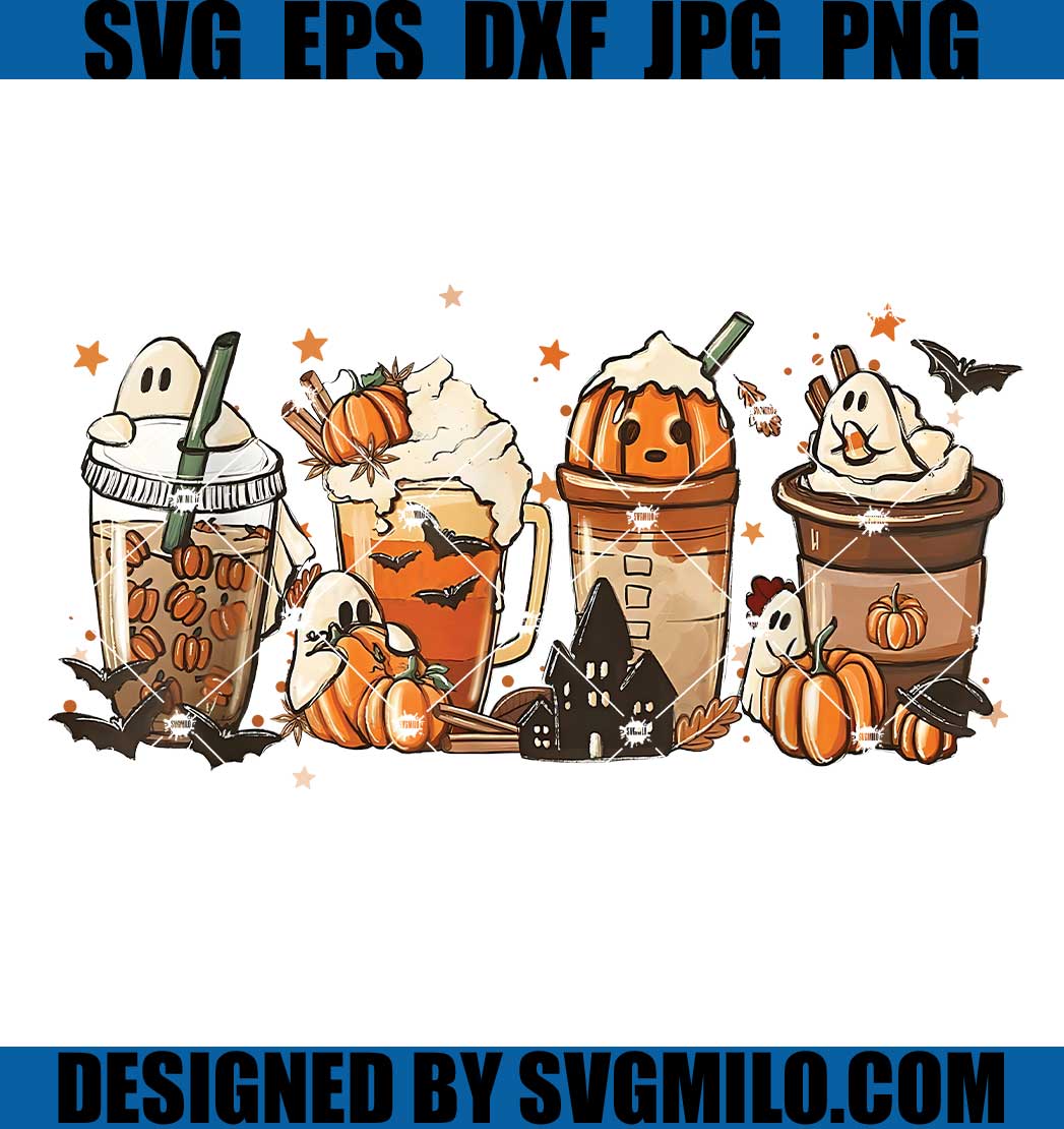 Boo Latte PNG, Boo Cute Scary Fall Halloween PNG, Horror Iced Coffee Pumpkin Spice Autumn PNG