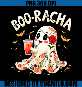 Boo-Racha Cute Ghost Drink Fiesta Halloween Funny PNG