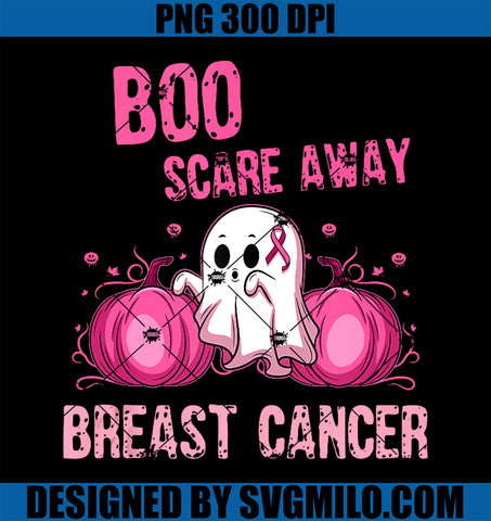 Boo Scare Away PNG, Pink Halloween PNG, Breast Cancer PNG